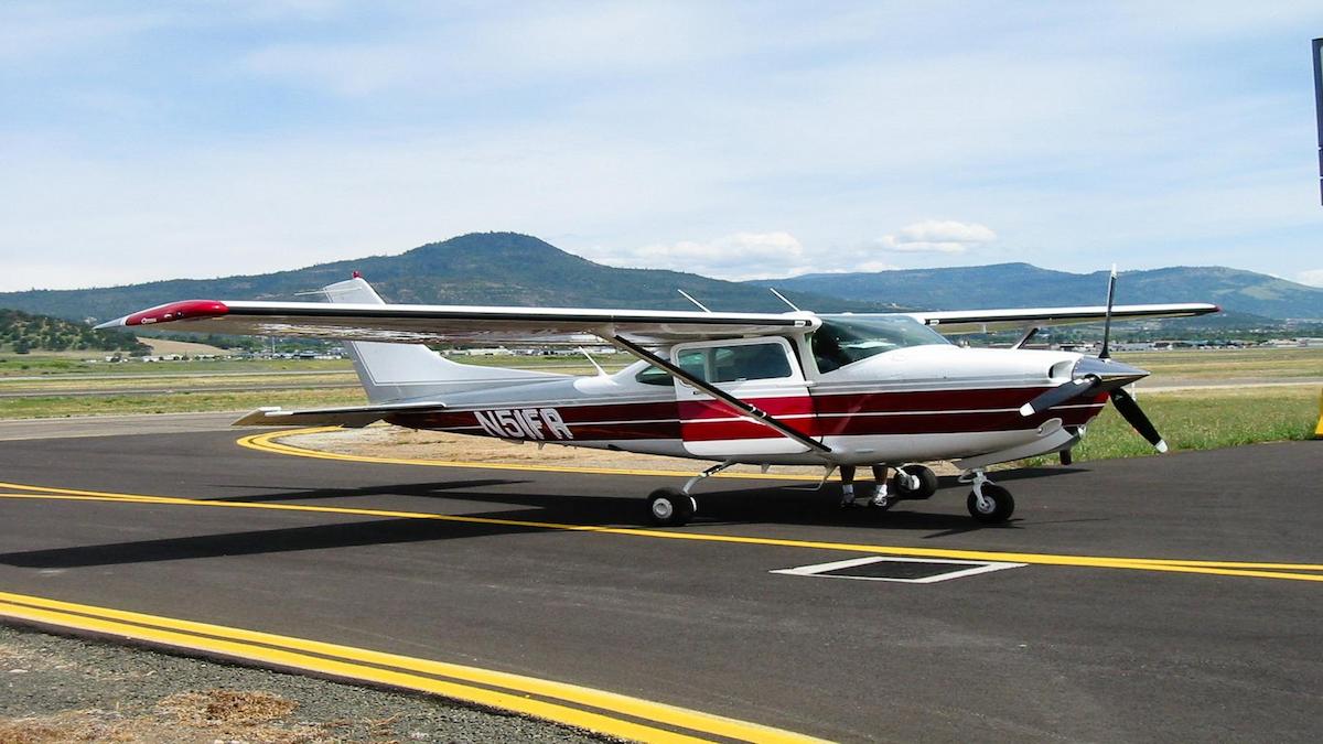 Student pilot training in a Cessna aircraft